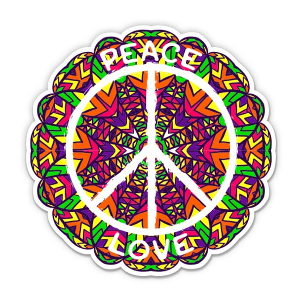 5" LOVE AND PEACE Vinyl Decal Sticker Car Window Laptop Hippie